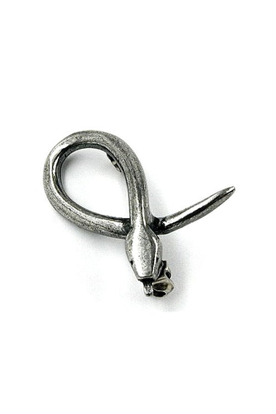 BROOCH TINY SNAKE ANTIQUE SILVER