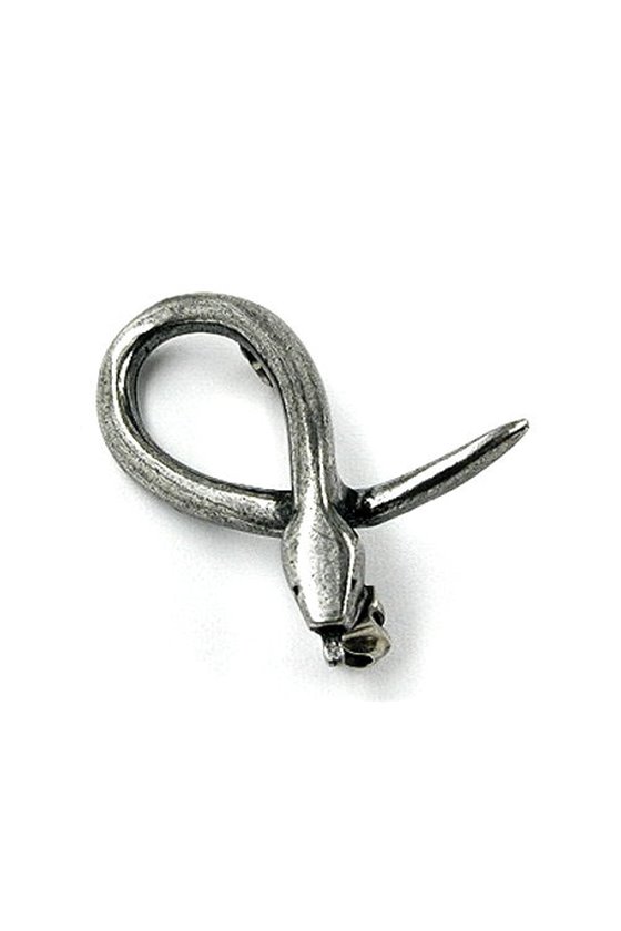 BROOCH TINY SNAKE ANTIQUE SILVER