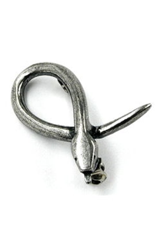 BROOCH TINY SNAKE ANTIQUE SILVER