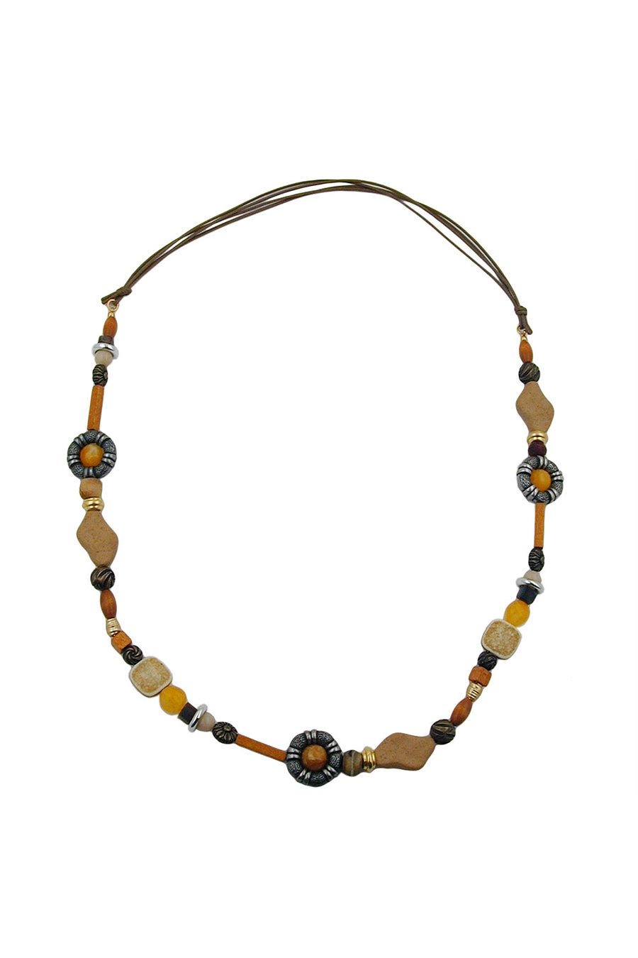NECKLACE ORANGE/ LIGHT BROWN/ OCHRE