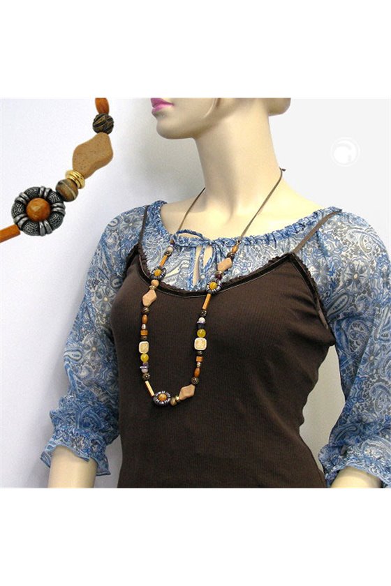 NECKLACE ORANGE/ LIGHT BROWN/ OCHRE
