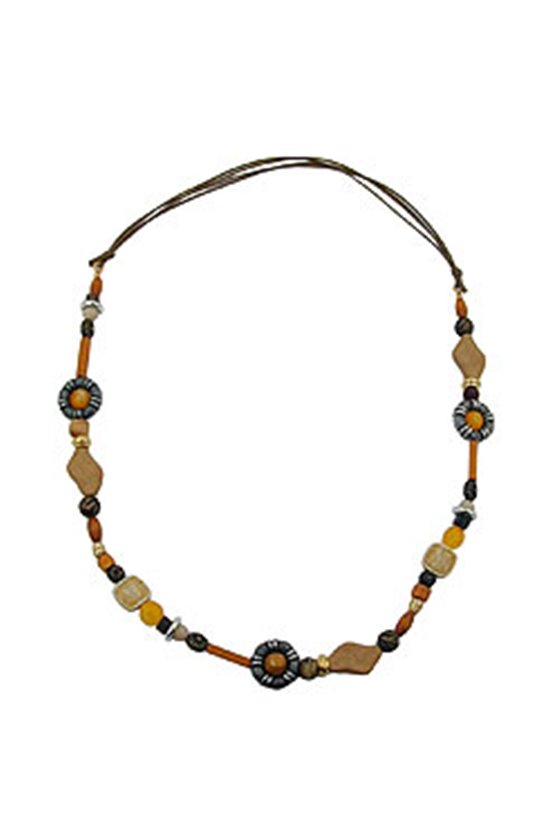NECKLACE ORANGE/ LIGHT BROWN/ OCHRE