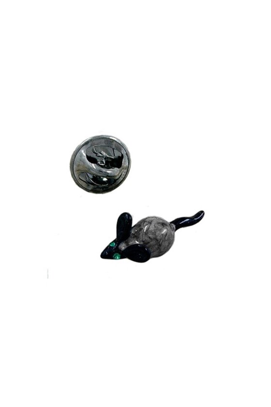 CLUTCH PIN BROOCH GREY MOUSE