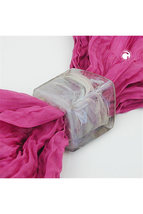 SCARF BEAD SLANTED CRYSTAL GREY