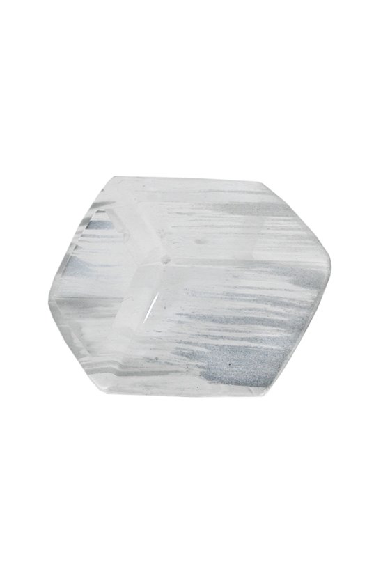 SCARF BEAD SLANTED CRYSTAL SILVER