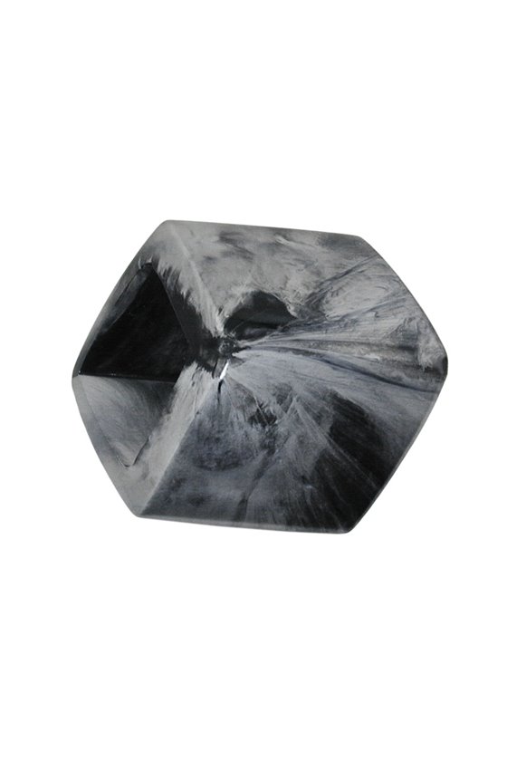 SCARF BEAD SLANTED BLACK SILVER MARBLED