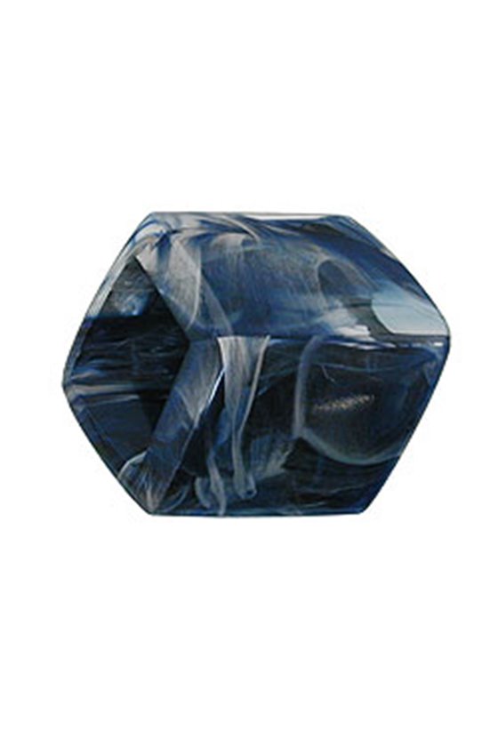SCARF BEAD SLANTED BLUE MARBLED GLOSSY