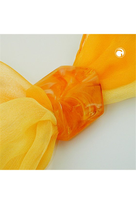 SCARF BEAD SLANTED ORANGE MARBLED