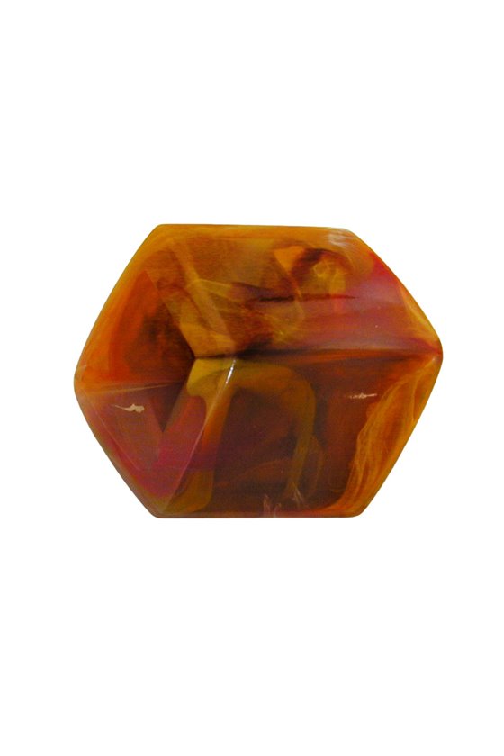SCARF BEAD SLANTED BROWN MARBLED
