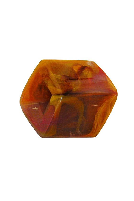 SCARF BEAD SLANTED BROWN MARBLED
