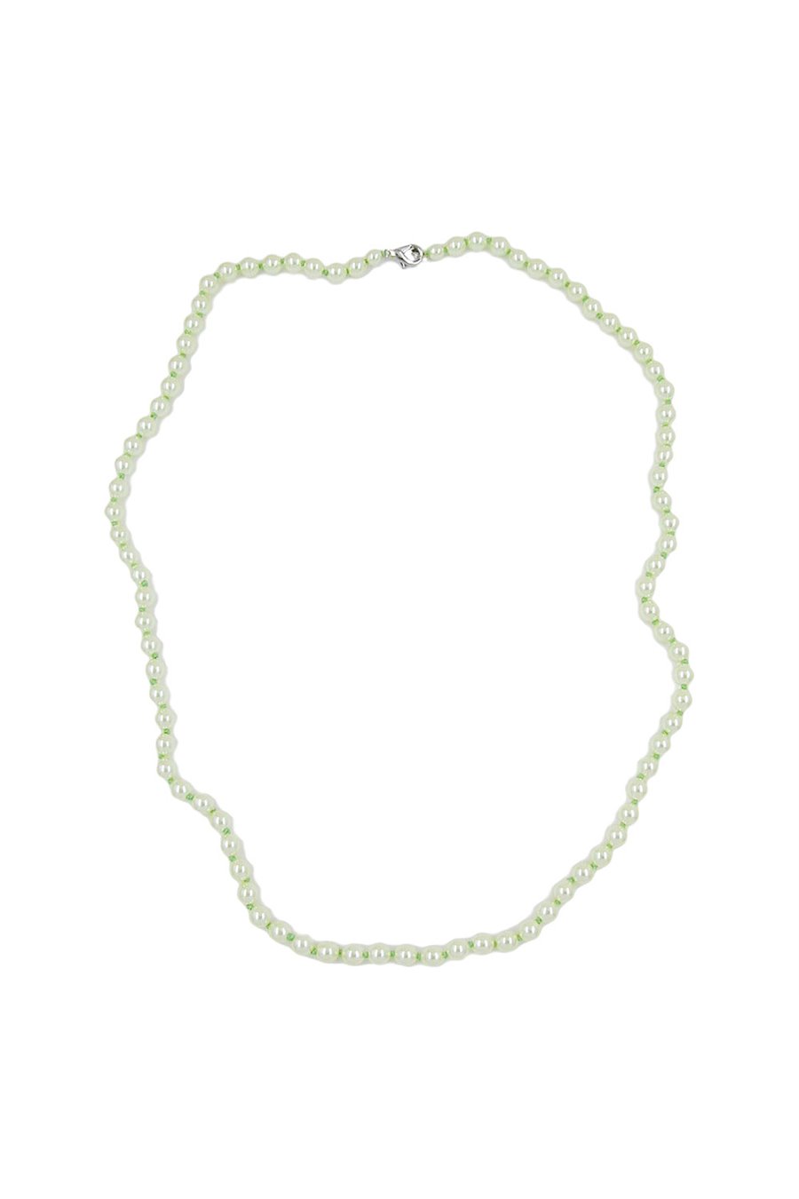 NECKLACE GLASS BEADS LIGHT GREEN 60CM