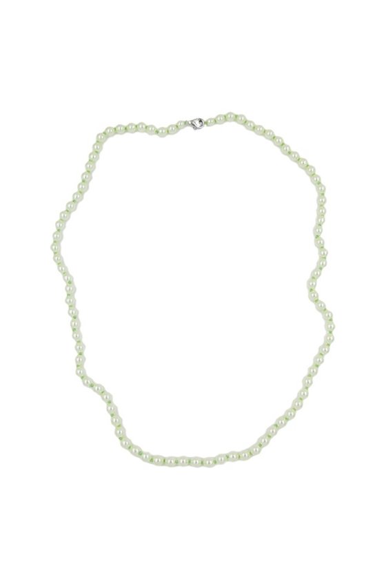 NECKLACE GLASS BEADS LIGHT GREEN 60CM