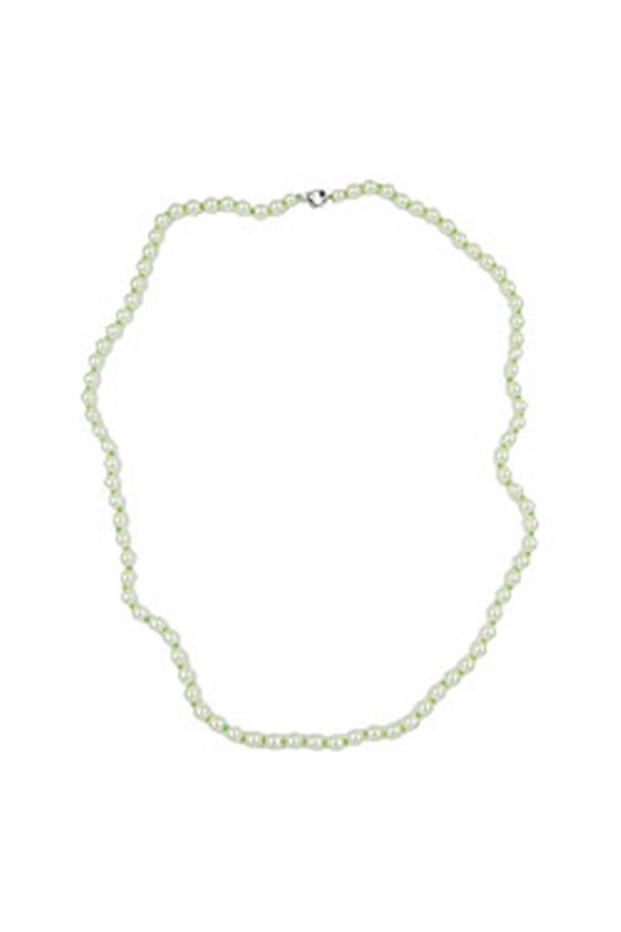 NECKLACE GLASS BEADS LIGHT GREEN 60CM