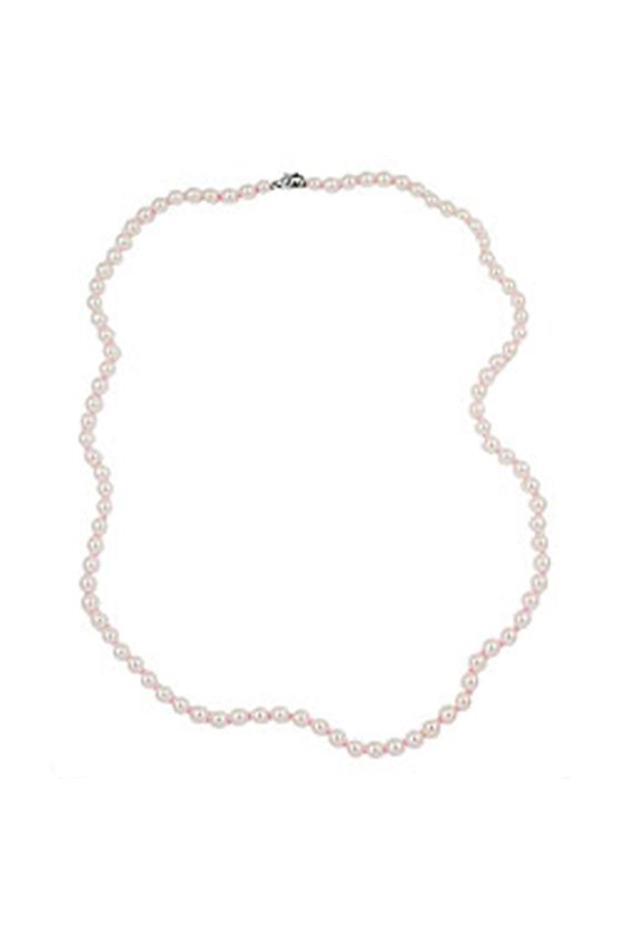 NECKLACE GLASS BEADS PINK KNOTTED