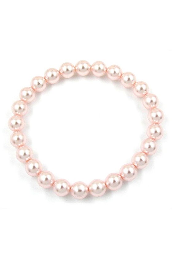 BRACELET PINK GLASS BEADS