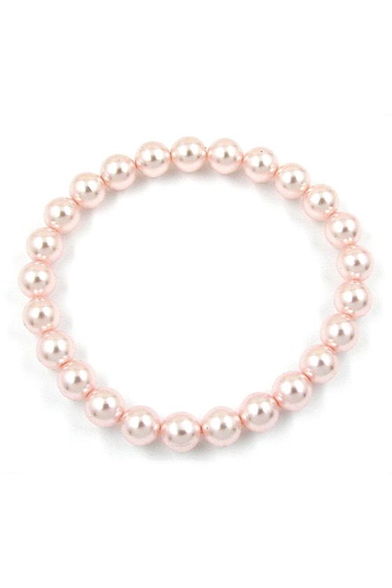 BRACELET PINK GLASS BEADS