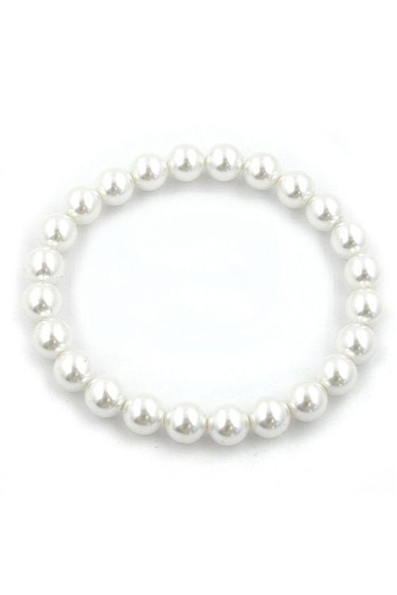 BRACELET WHITE GLASS BEADS