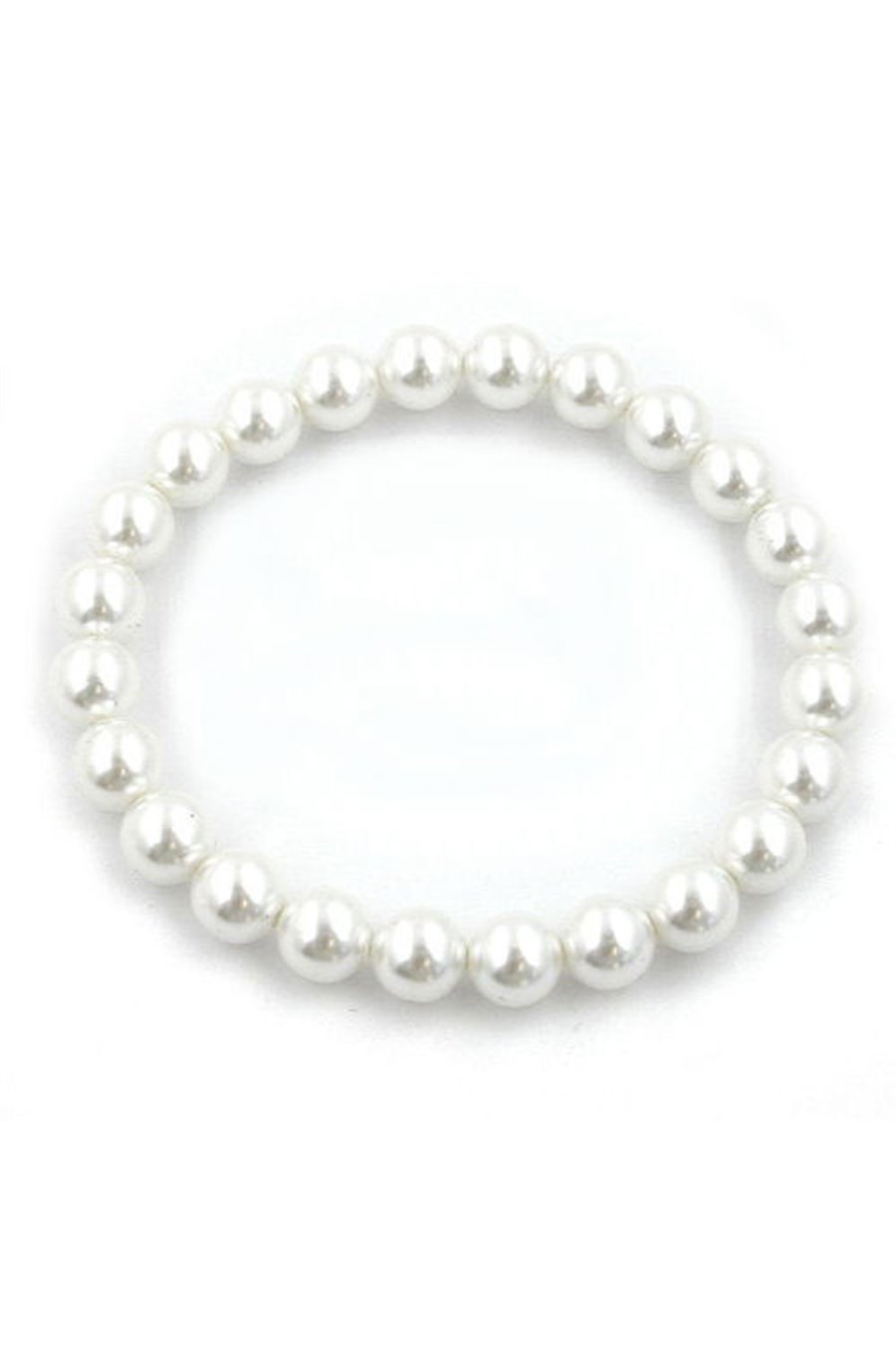 BRACELET WHITE GLASS BEADS