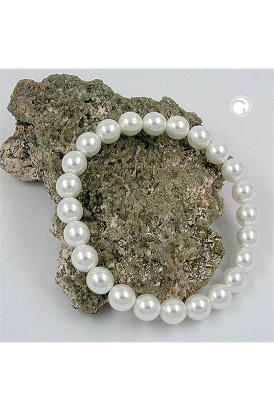 BRACELET WHITE GLASS BEADS