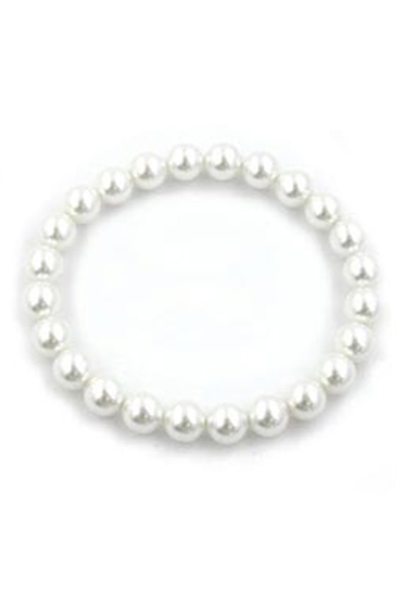 BRACELET WHITE GLASS BEADS