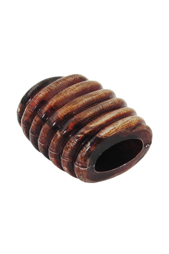 SCARF BEAD SPIRAL MARKING BROWN MAT 35MM