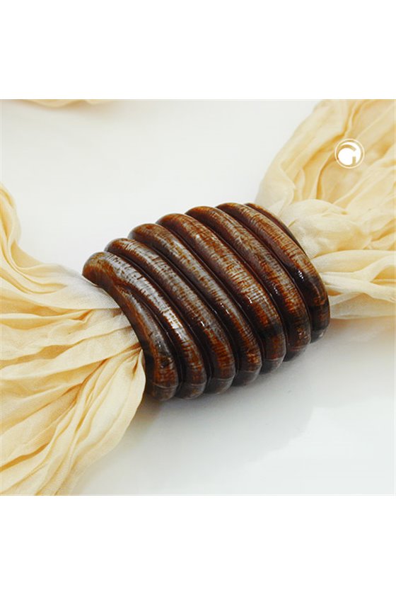 SCARF BEAD SPIRAL MARKING BROWN MAT 35MM