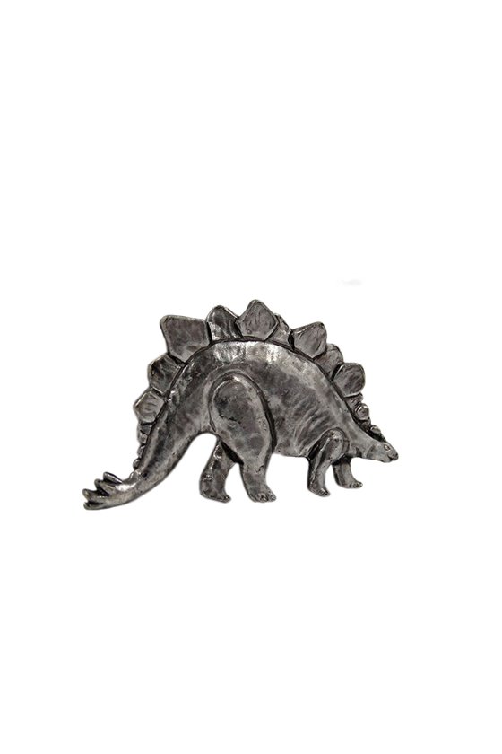BROOCH DINOSAUR STEGOSAURUS ANTIQUE TIN