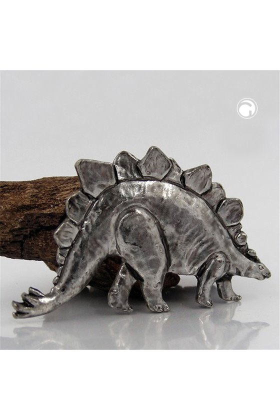 BROOCH DINOSAUR STEGOSAURUS ANTIQUE TIN