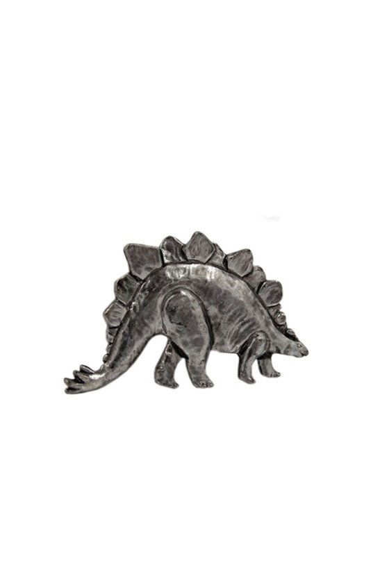 BROOCH DINOSAUR STEGOSAURUS ANTIQUE TIN