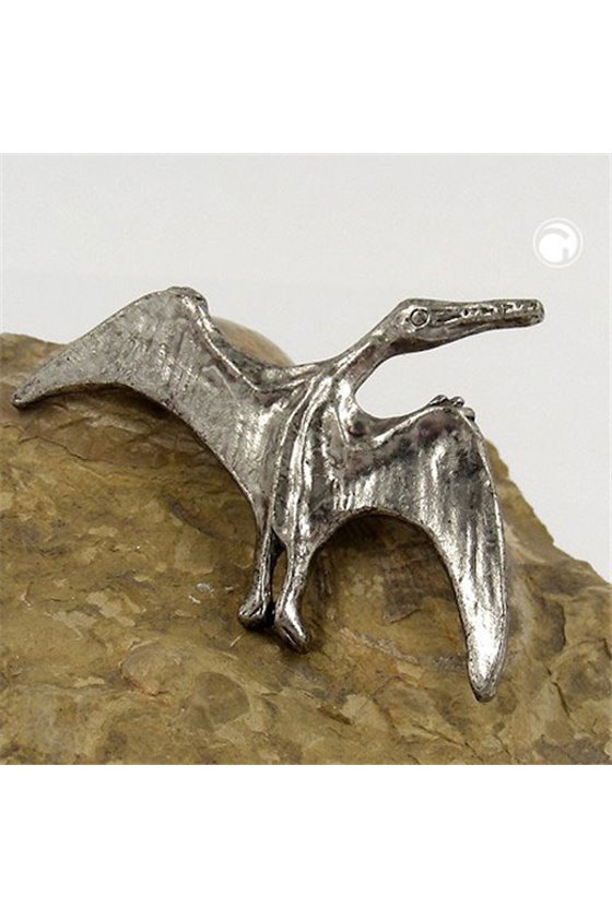 BROOCH DINOSAUR PTEROSAUR ANTIQUE TIN