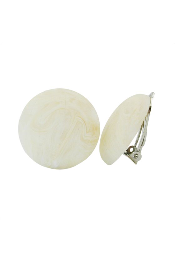 CLIP-ON EARRING IVORY COLORED MATTE 22MM