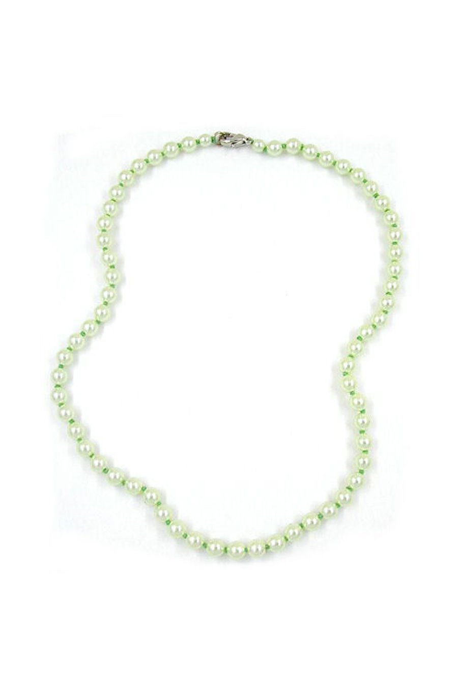 NECKLACE GLASS BEADS LIGHT GREEN