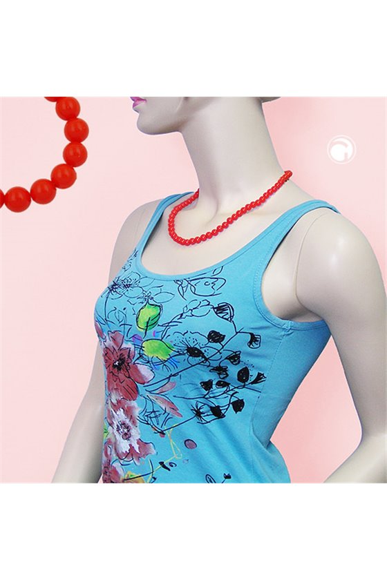 CHAIN BEADS ORANGE-RED 8MM 50CM 50CM