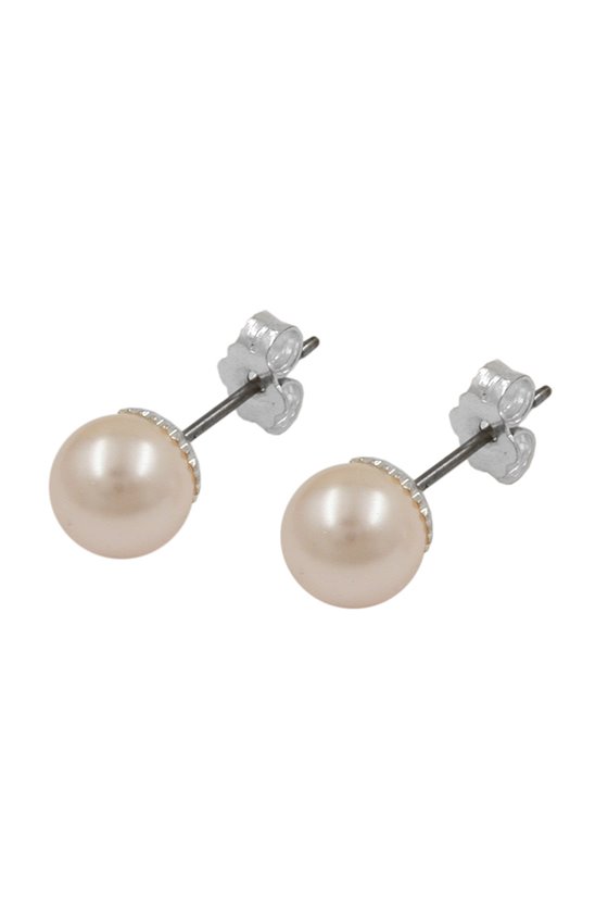 STUD EARRINGS LIGHT PINK BEAD
