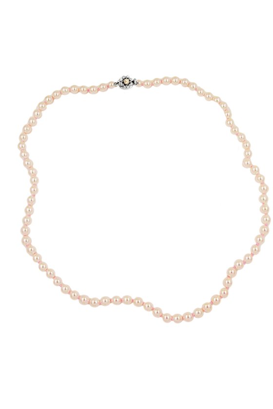 NECKLACE APRICOT COLOURED KNOTTED 90CM