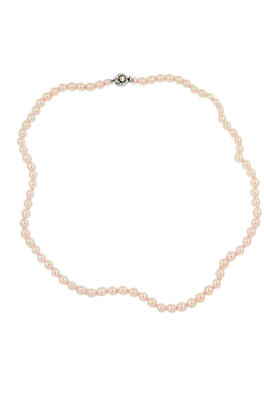 NECKLACE APRICOT COLOURED KNOTTED 90CM