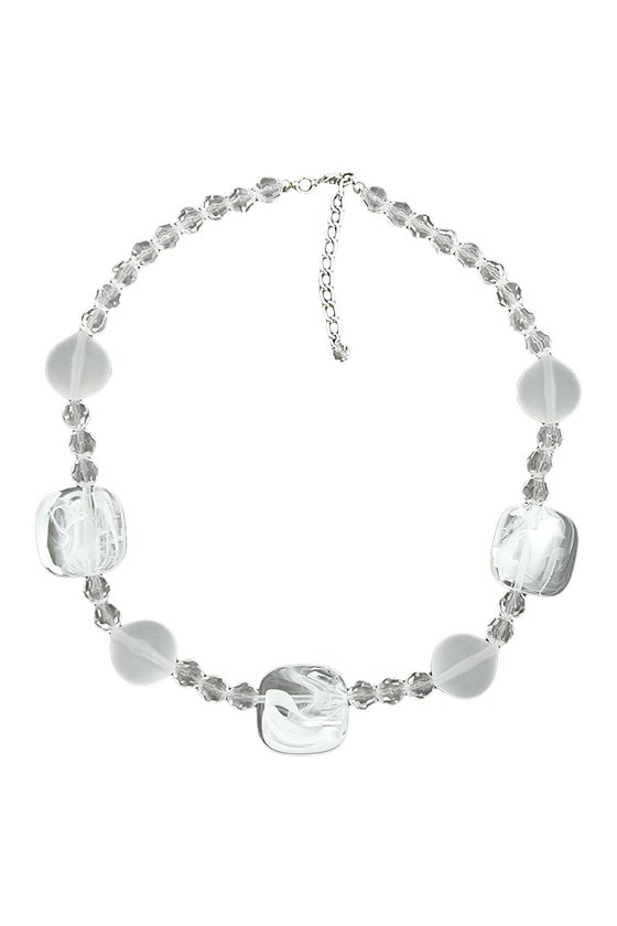 NECKLACE WHITE-TRANSPARENT 45CM