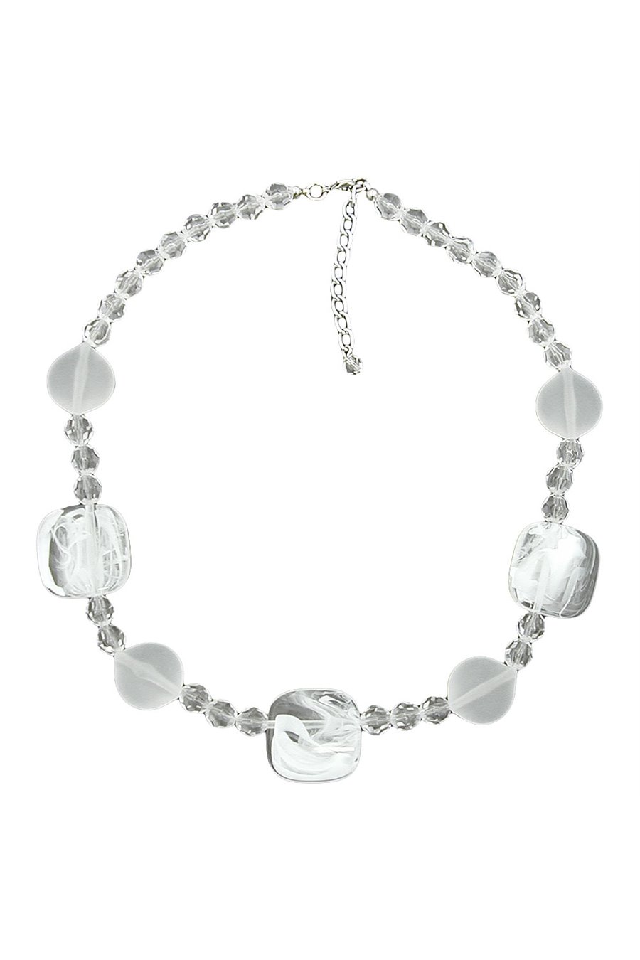 NECKLACE WHITE-TRANSPARENT 45CM