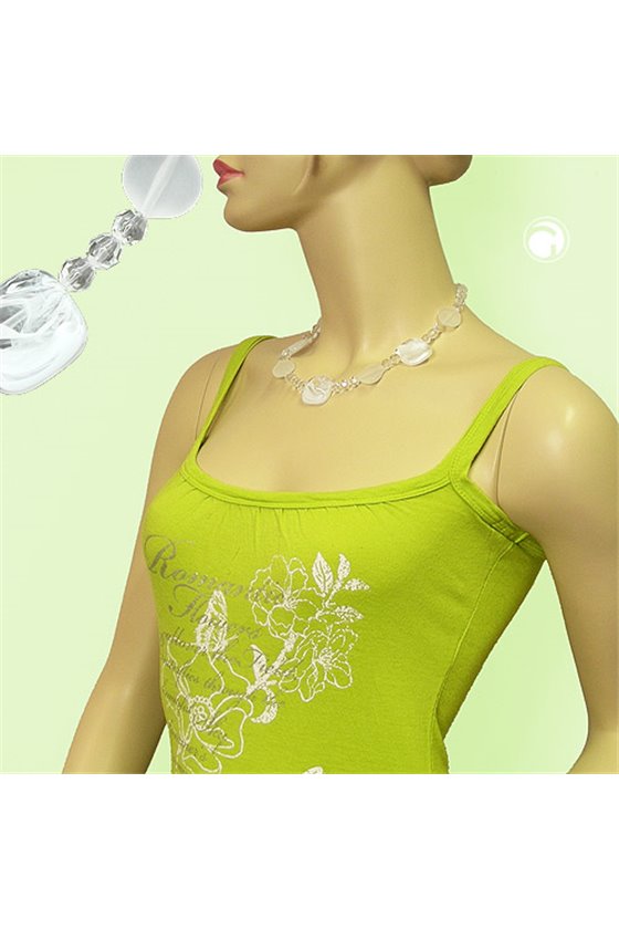 NECKLACE WHITE-TRANSPARENT 45CM