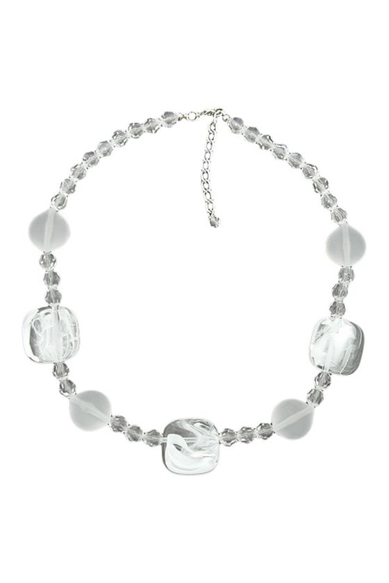 NECKLACE WHITE-TRANSPARENT 45CM