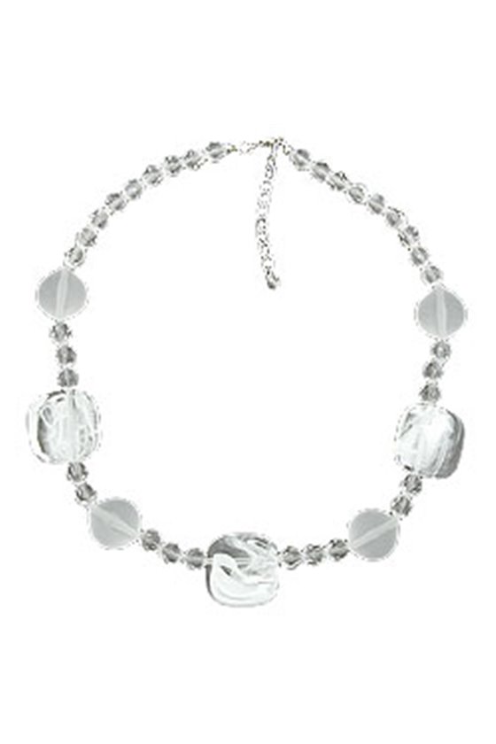 NECKLACE WHITE-TRANSPARENT 45CM