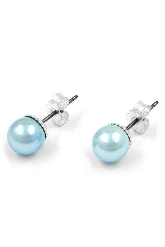EARRINGS BEAD LIGHT-BLUE