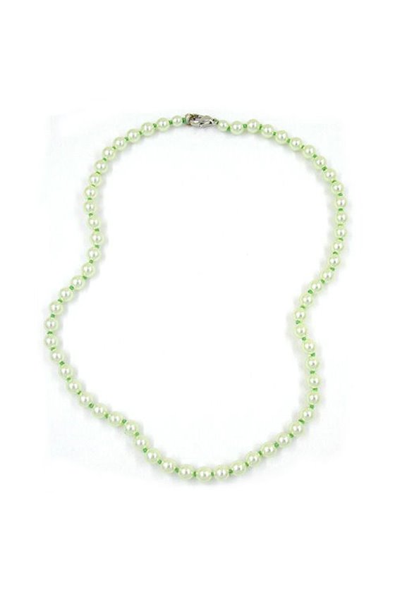 NECKLACE GLASS BEADS LIGHT GREEN