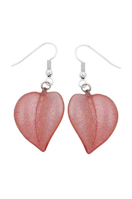 HOOK EARRINGS LEAF BEAD ROSE