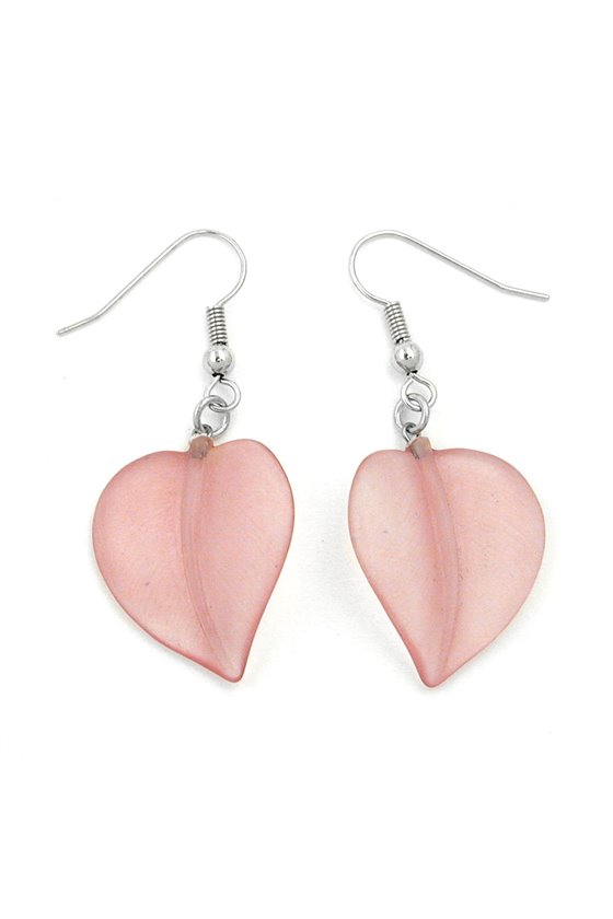 HOOK EARRINGS LEAF BEAD ROSE