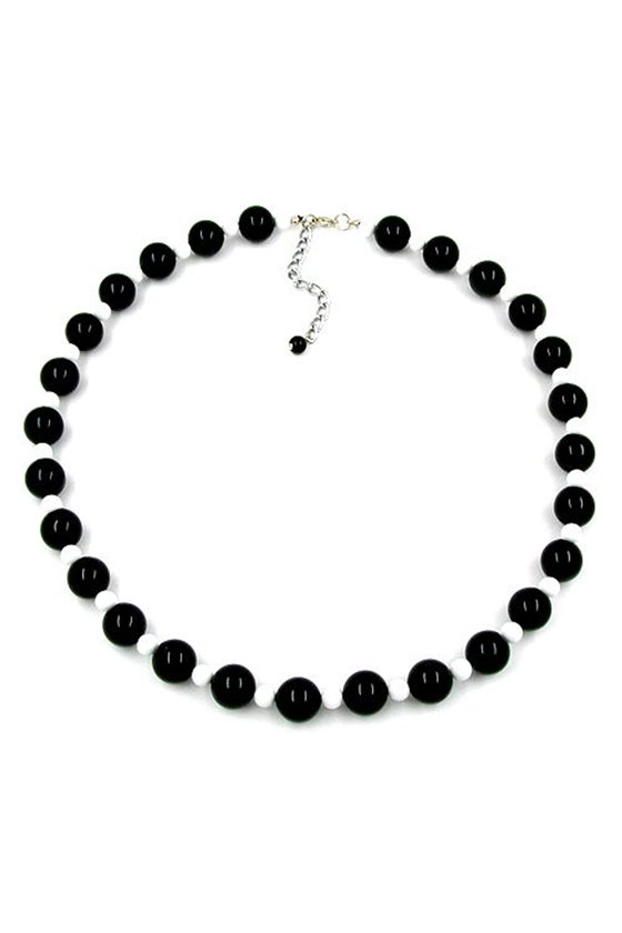 NECKLACE BLACK/ WHITE BEADS