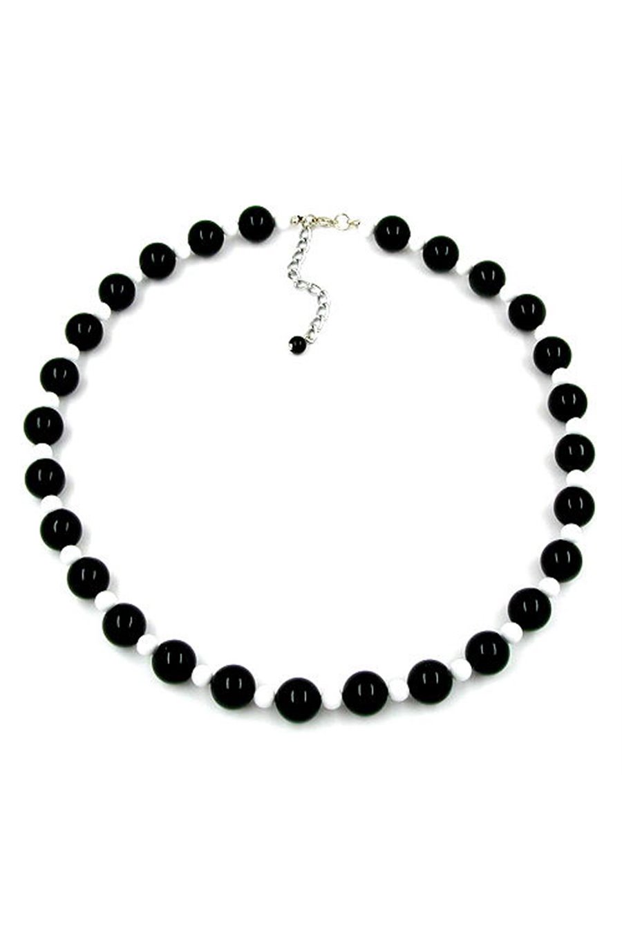 NECKLACE BLACK/ WHITE BEADS