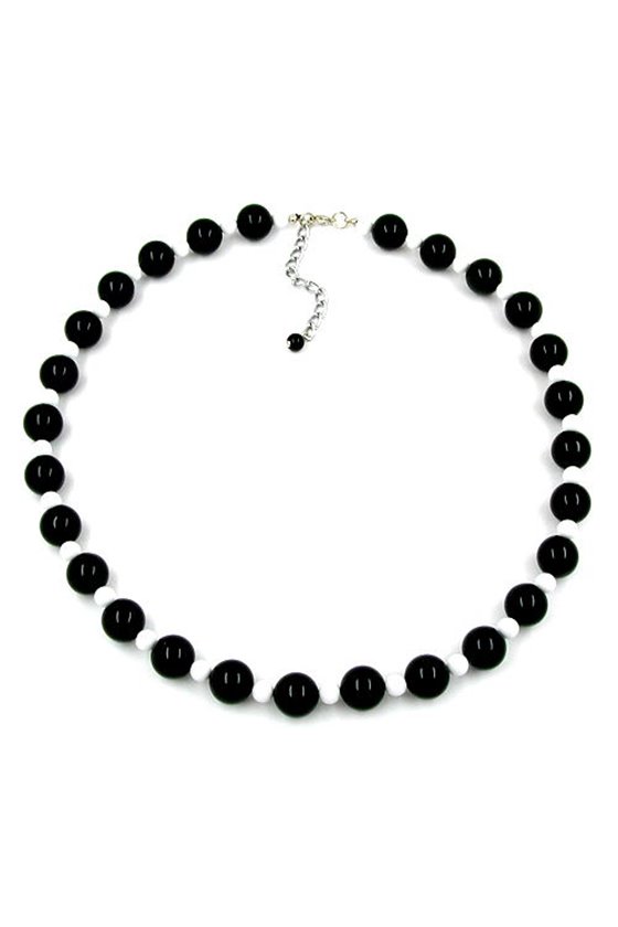 NECKLACE BLACK/ WHITE BEADS