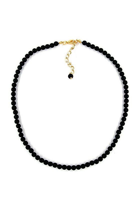 NECKLACE BEADS 6MM BLACK
