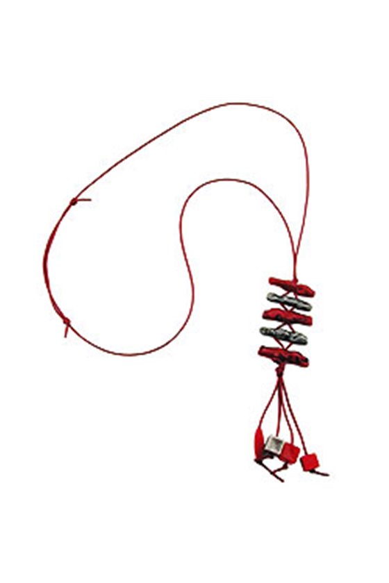 NECKLACE RED/ ANTIQUE SILVER BEADS UNIQUE DESIGN